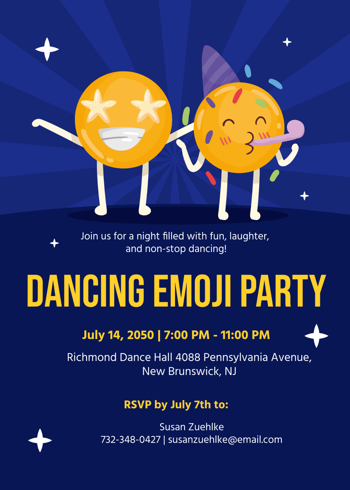 Dancing Emoji Party Invitation