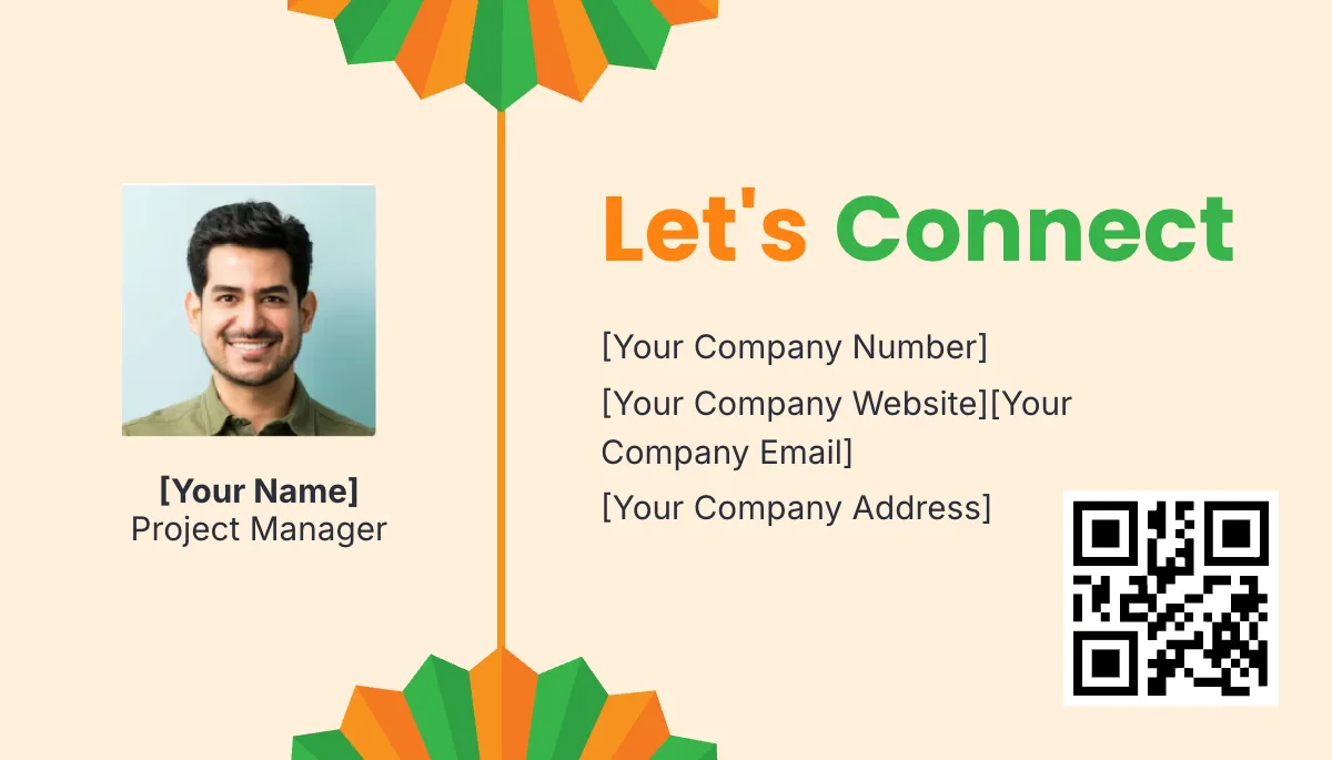 Free India Independence Day Business Card Template to Edit Online