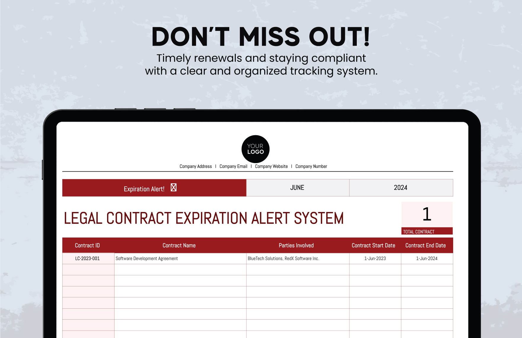 Legal Contract Expiration Alert System Template
