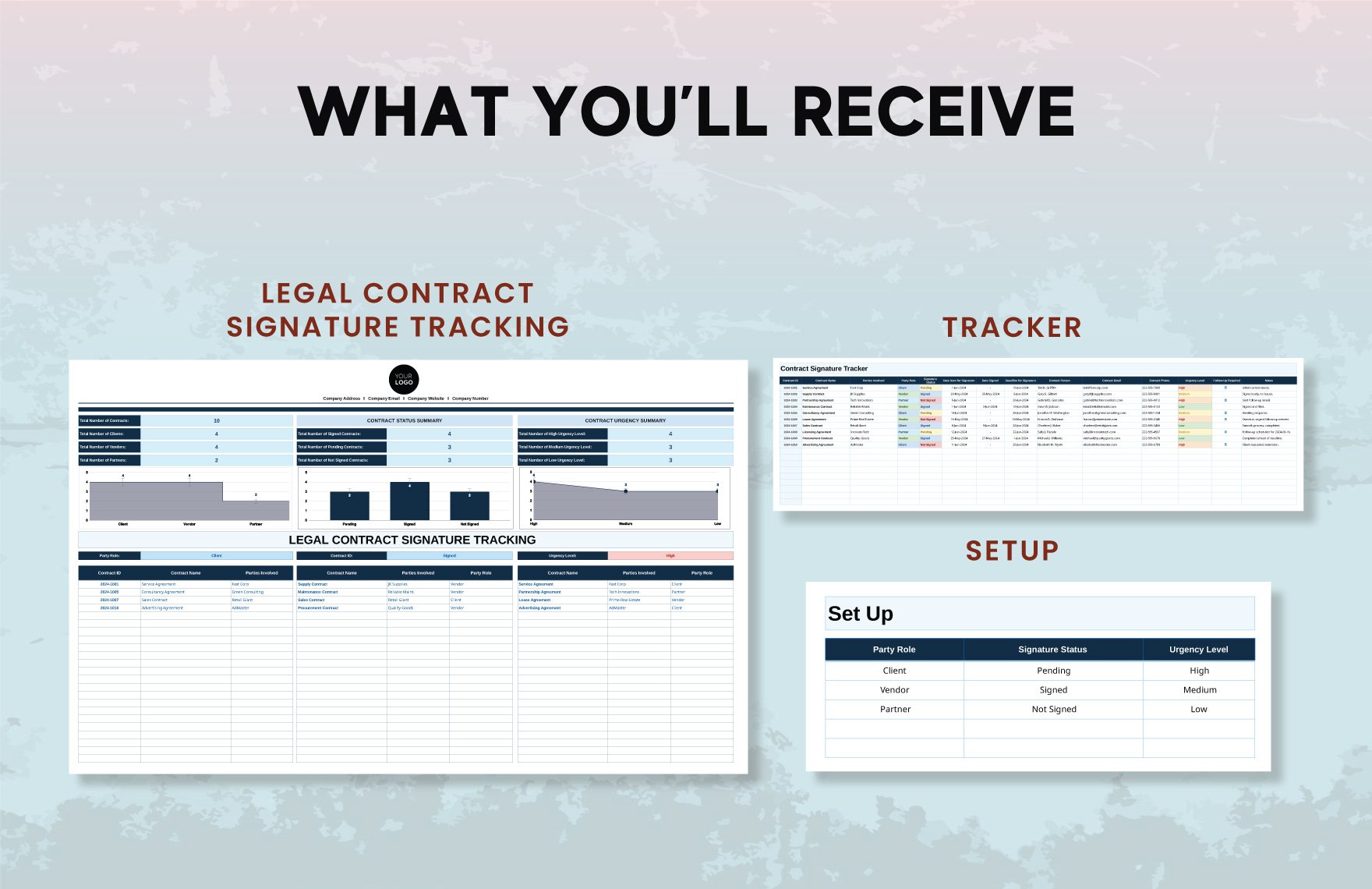 Legal Contract Signature Tracking Template