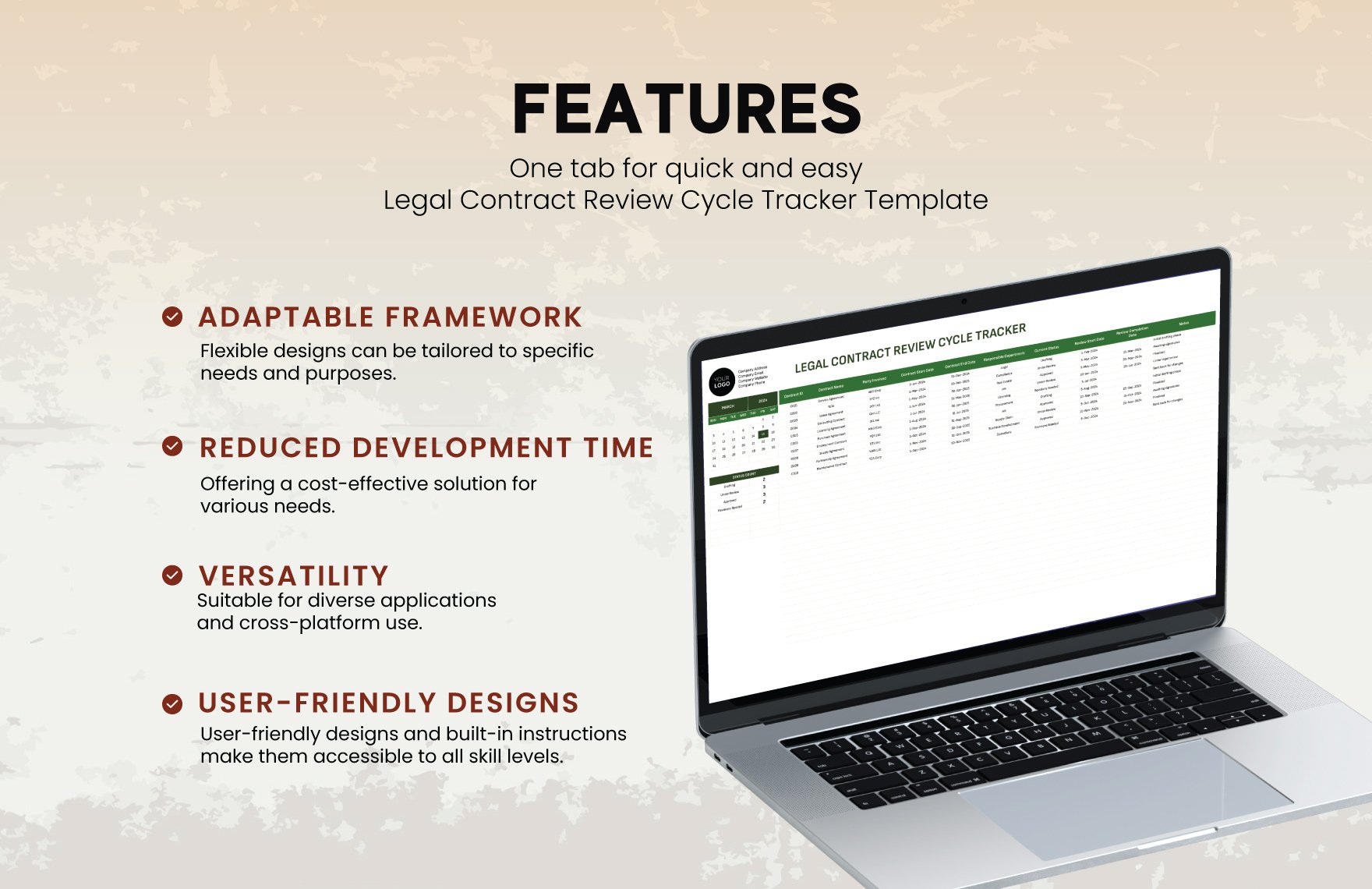 Legal Contract Review Cycle Tracker Template