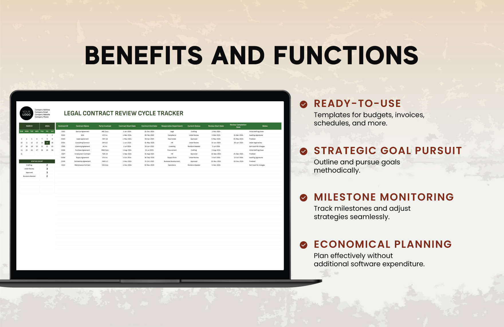 Legal Contract Review Cycle Tracker Template