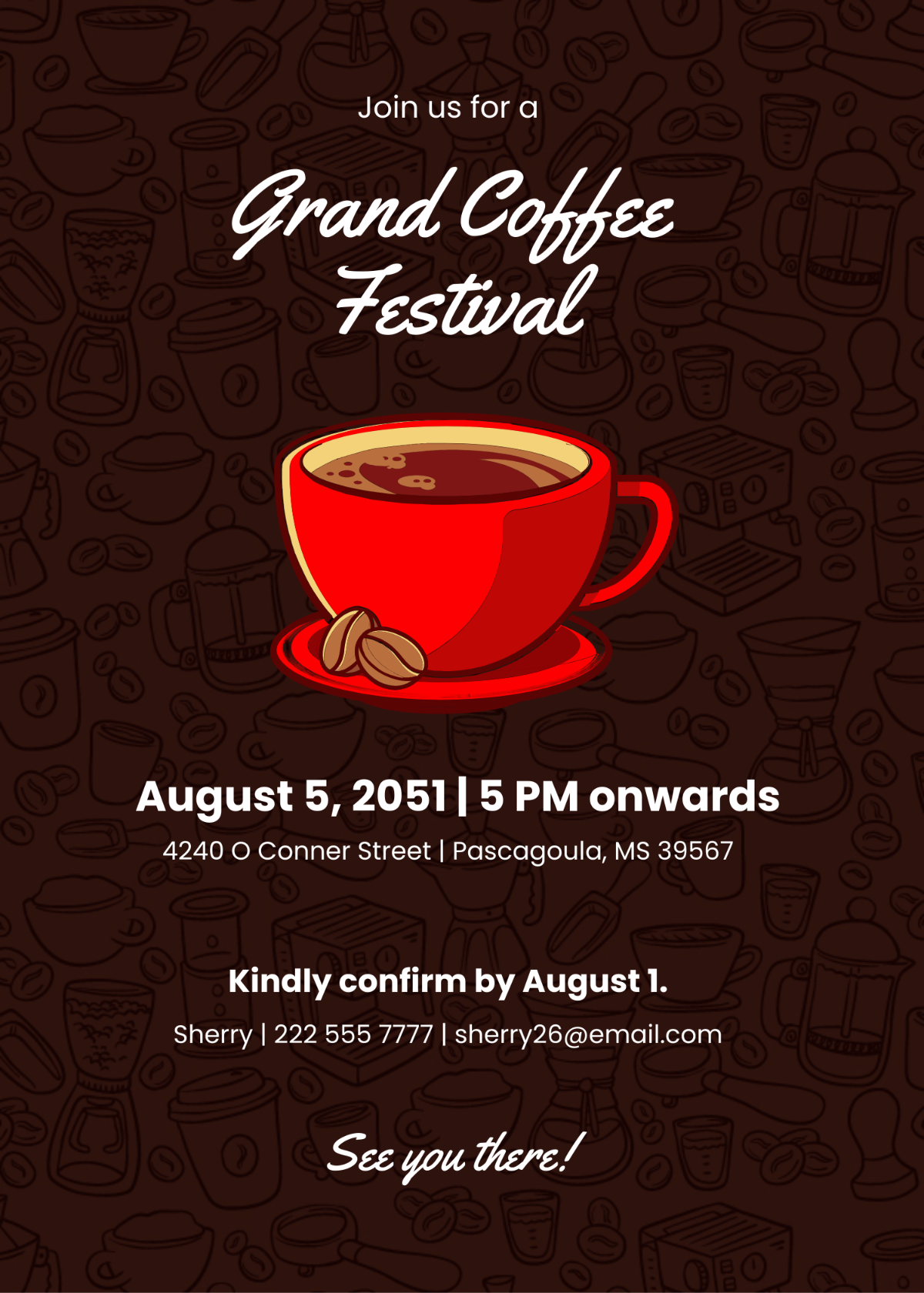 Coffee Festival Invitation Template - Edit Online & Download