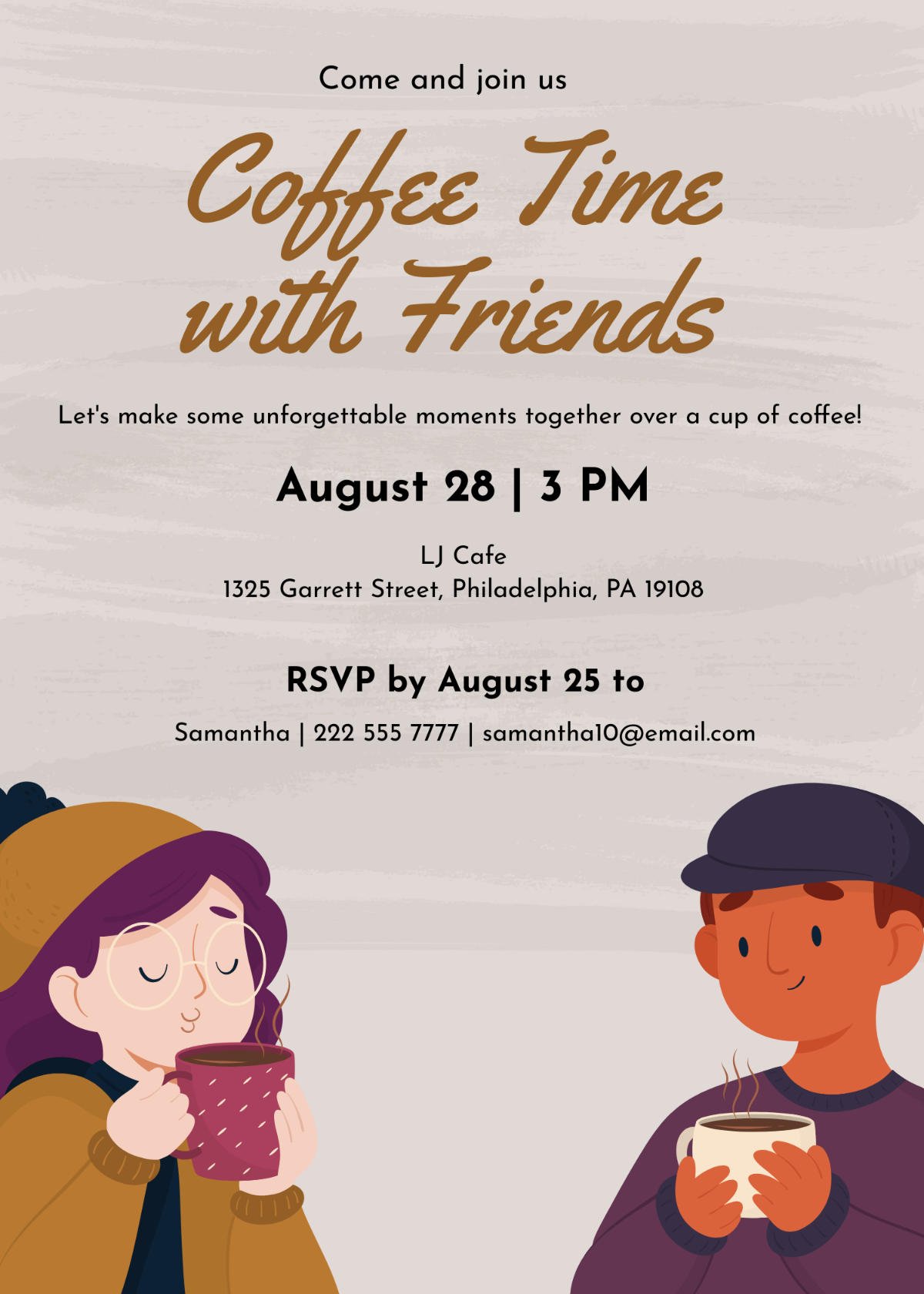 Coffee Invitation Template for Friends - Download | Template.net