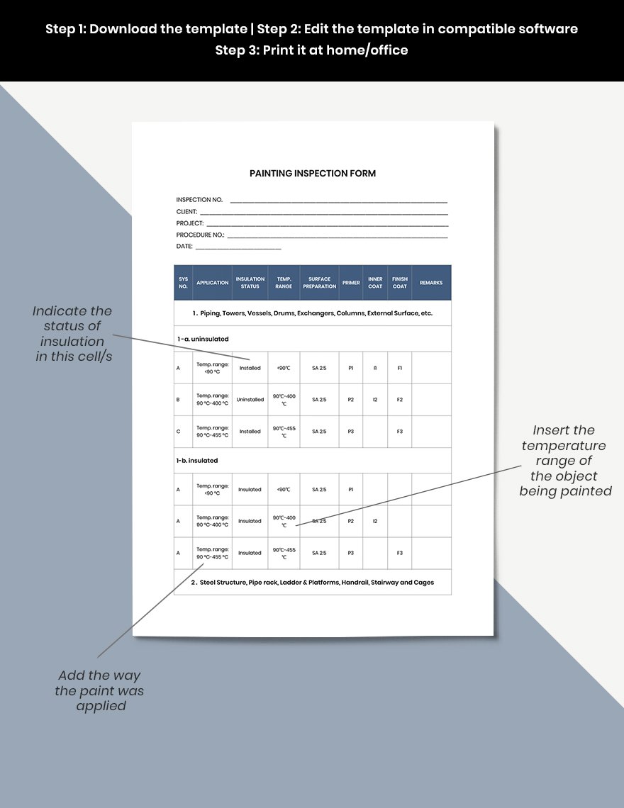 Painting Inspection Form Template