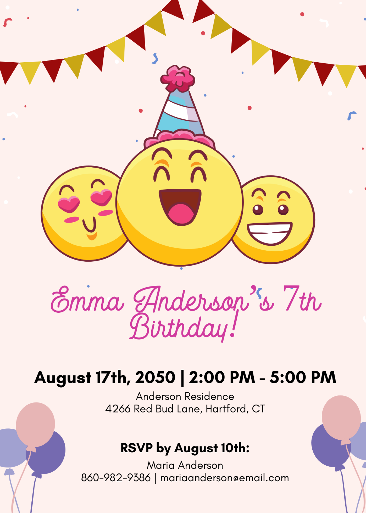 Emoji Birthday Party Invitation