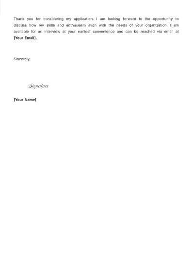 Free Student Cover Letter for Summer Job to Edit Online