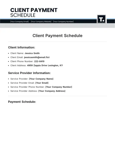 Free Client Payment Schedule Template to Edit Online