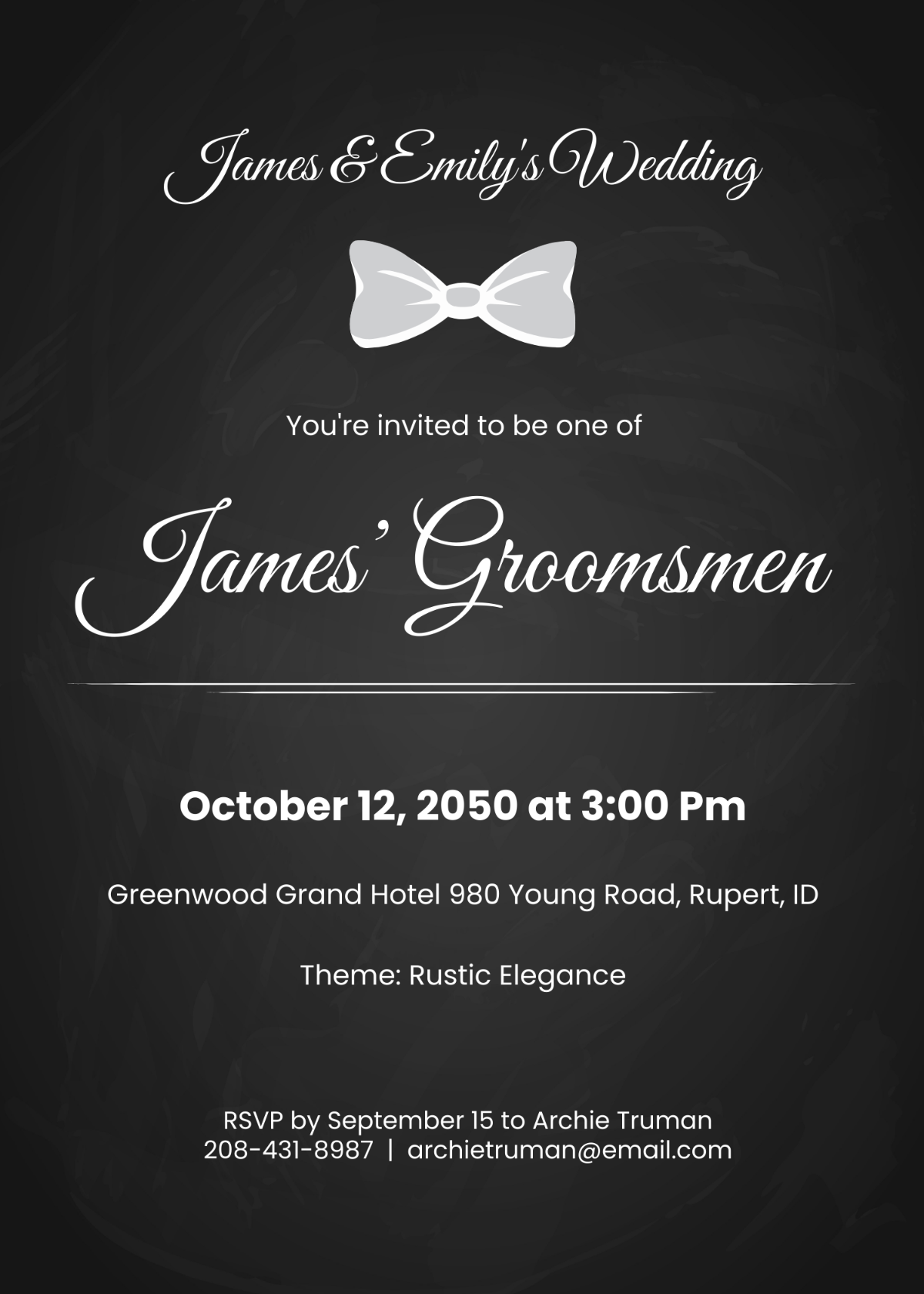 Chalkboard Groomsman Invitation