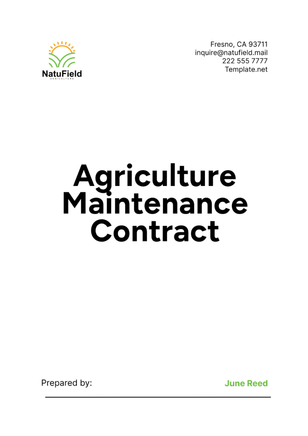 Agriculture Maintenance Contract Template - Edit Online & Download