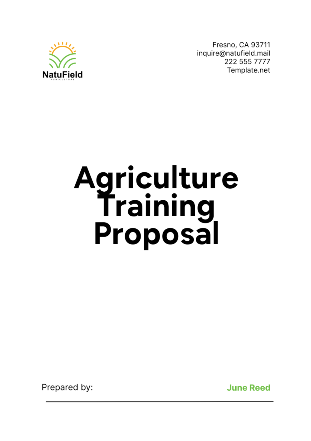 Agriculture Training Proposal Template - Edit Online & Download