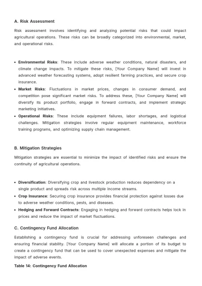 Free Agriculture Budget Plan Template to Edit Online