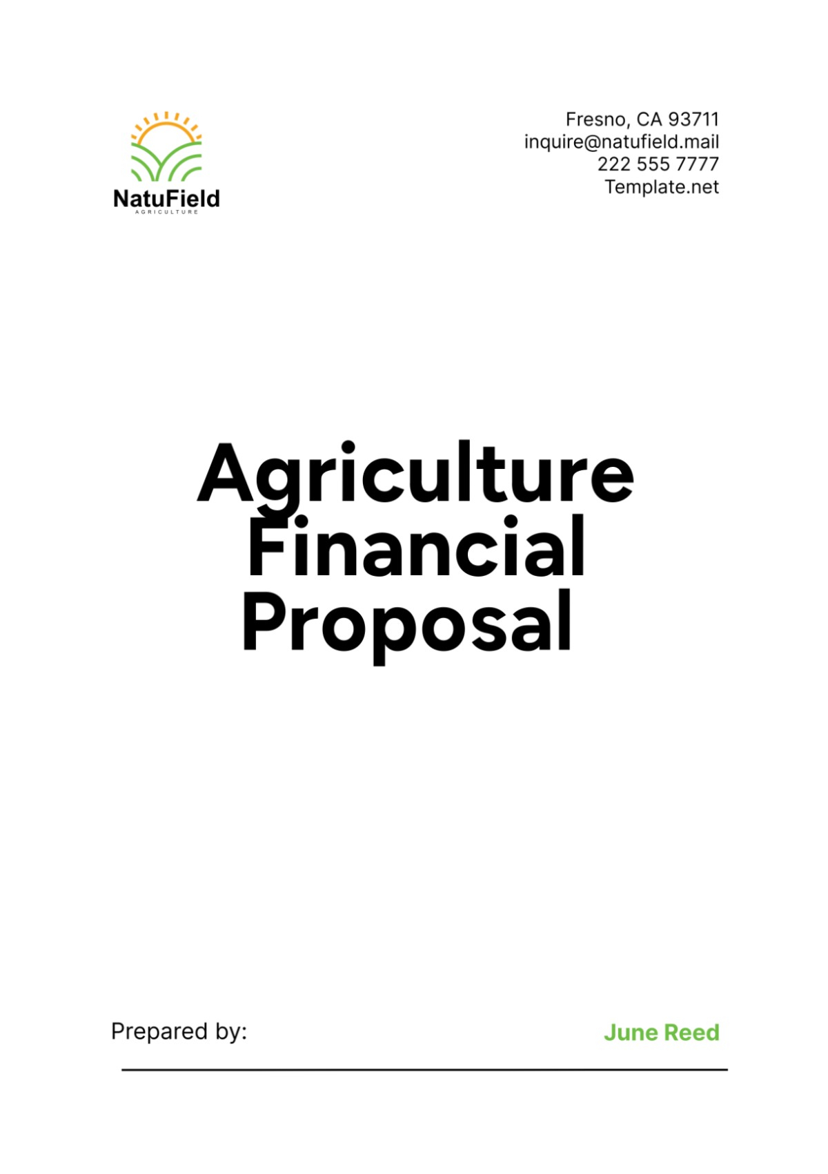 Agriculture Financial Proposal Template - Edit Online & Download