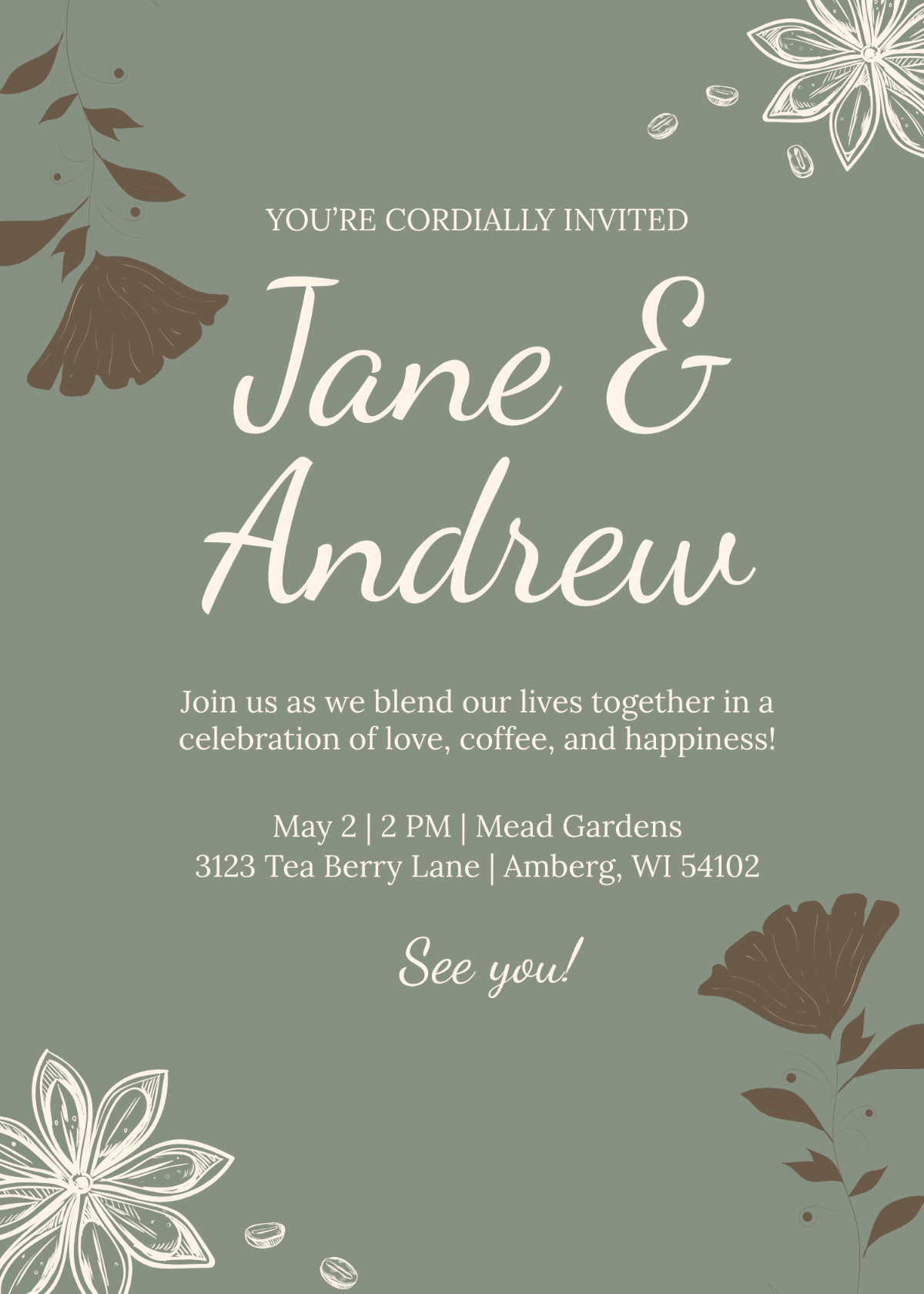 Coffee Wedding Invitation