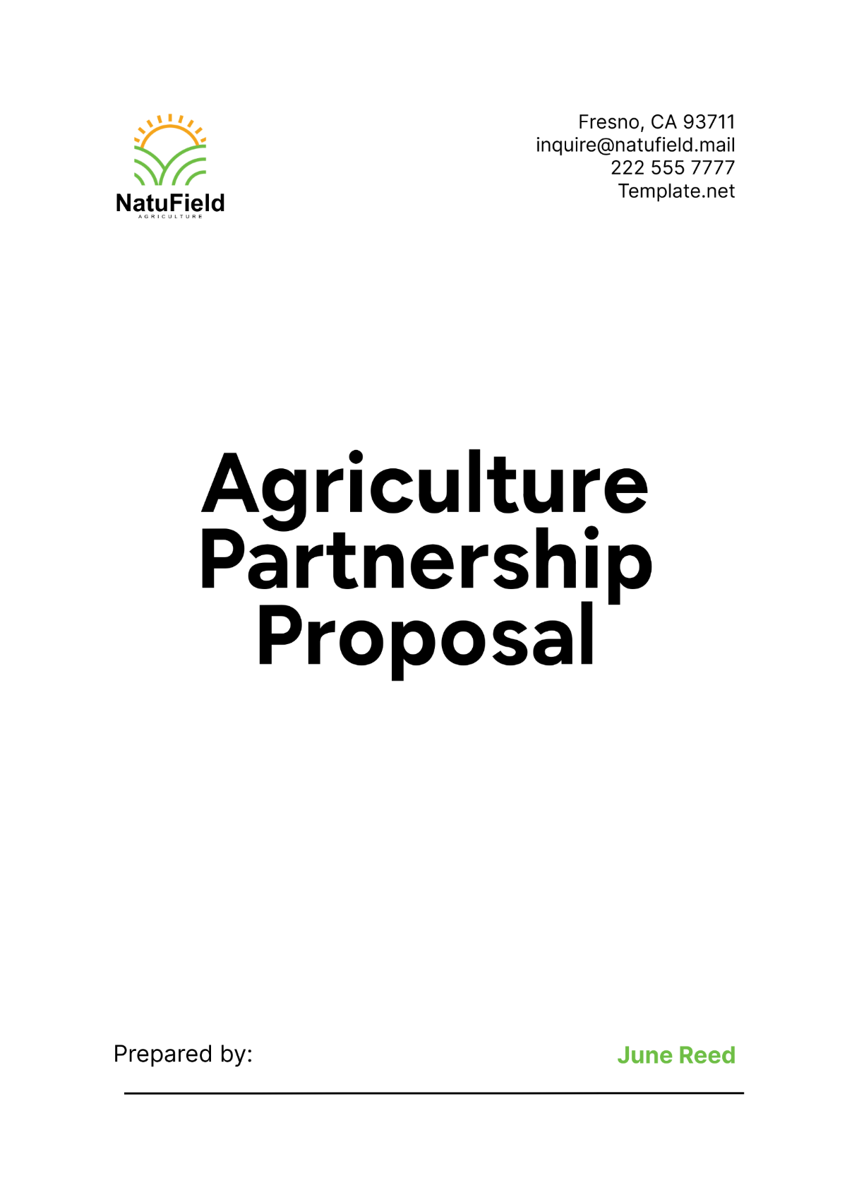 Agriculture Partnership Proposal Template