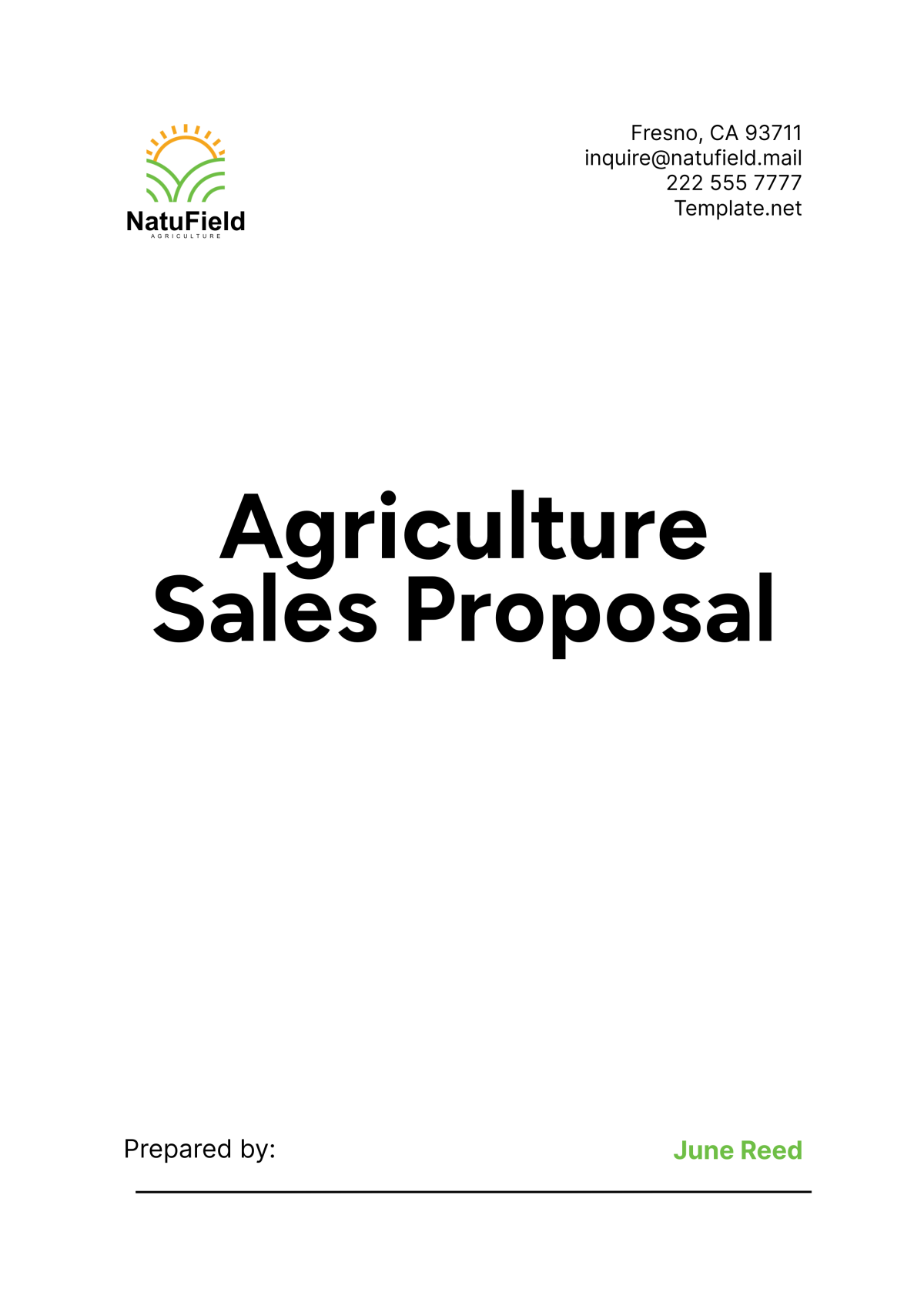 Agriculture Sales Proposal Template - Edit Online & Download