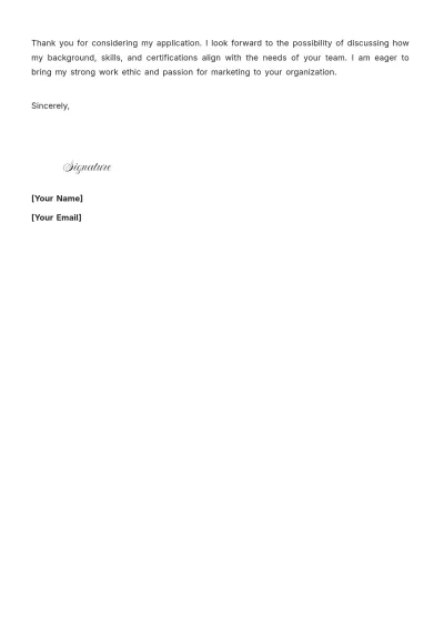 Free Diploma Student Cover Letter to Edit Online