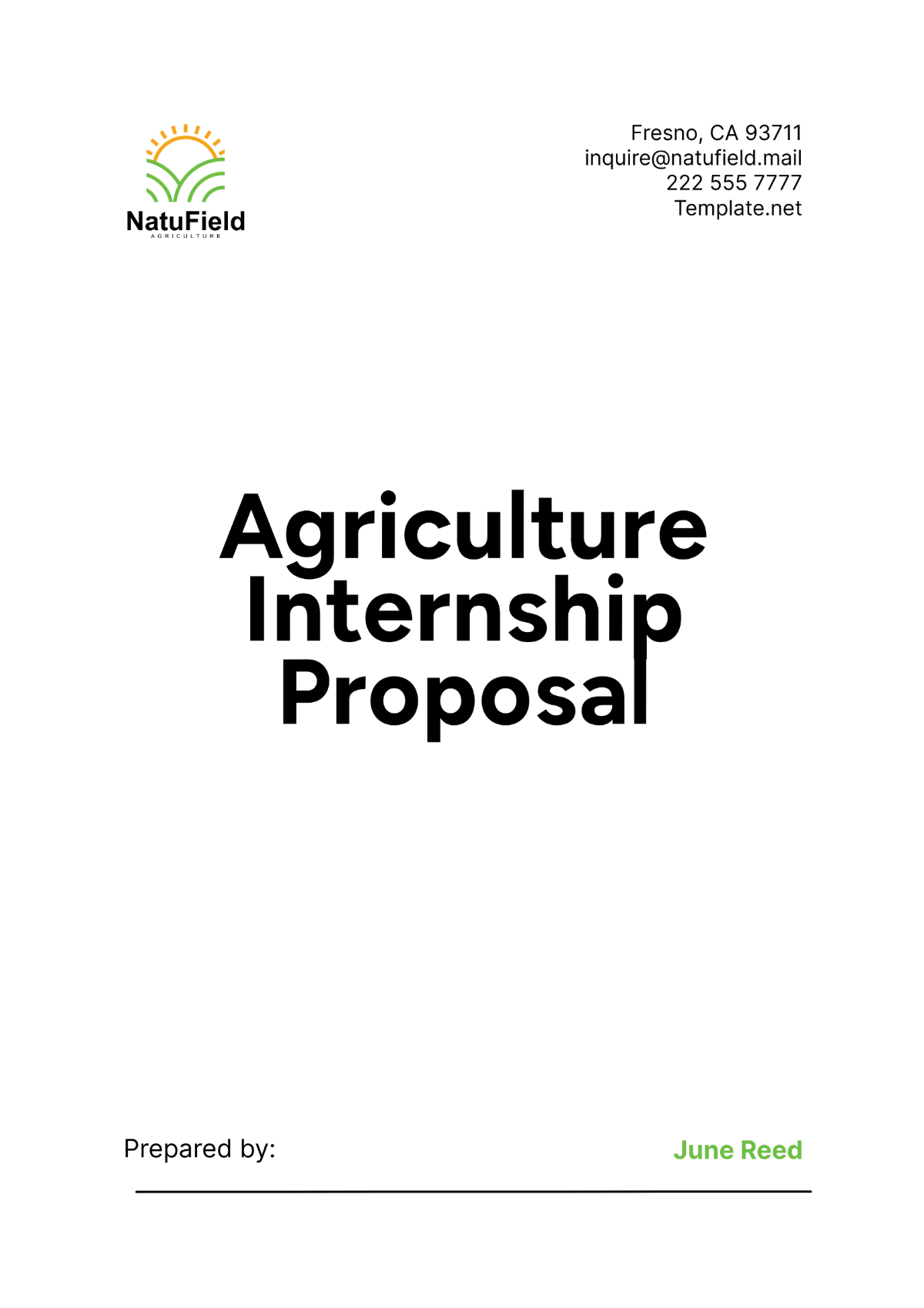 Agriculture Internship Proposal Template - Edit Online & Download