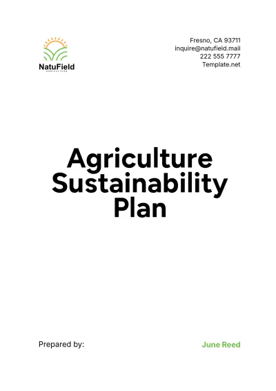 Free Agriculture Sustainability Plan Template to Edit Online