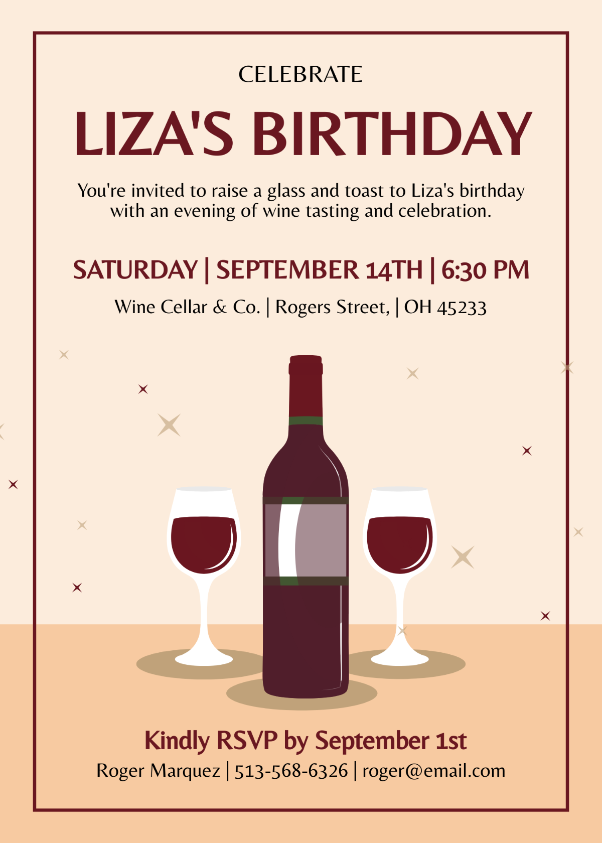 Wine Tasting Birthday Invitation
