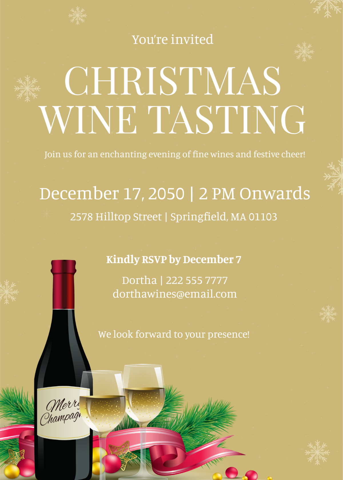 Christmas Wine Tasting Invitation