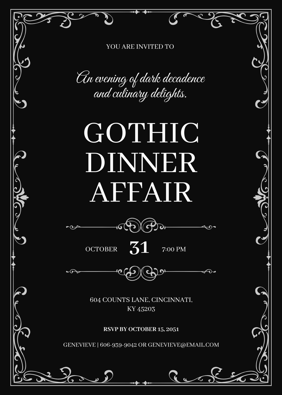 Gothic Dinner Party Invitation
