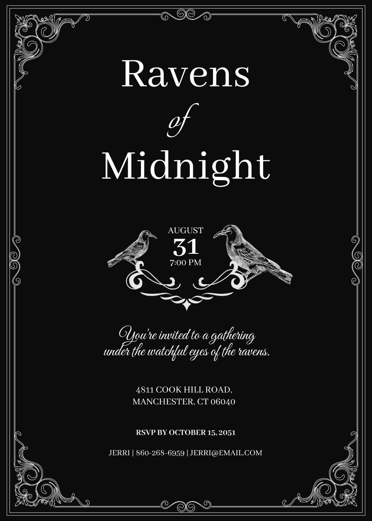 Free Gothic Raven Party Invitation Template - Edit Online & Download ...