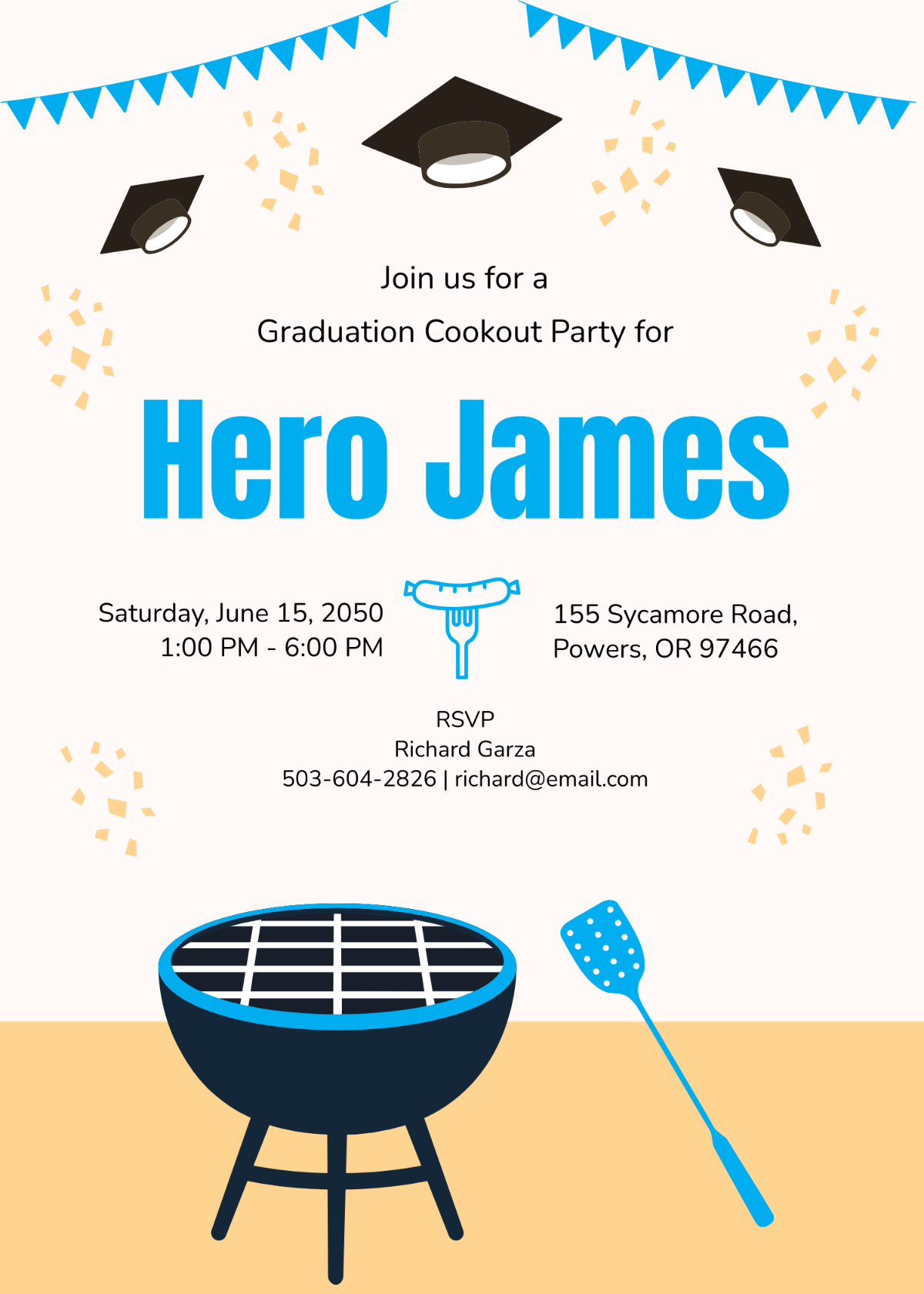Graduation Cookout Party Invitation