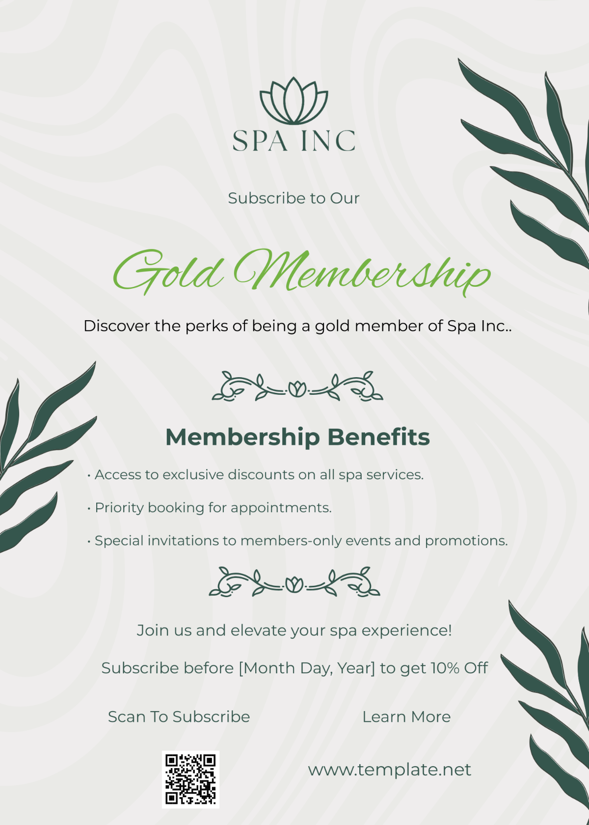 Spa Membership Invitation