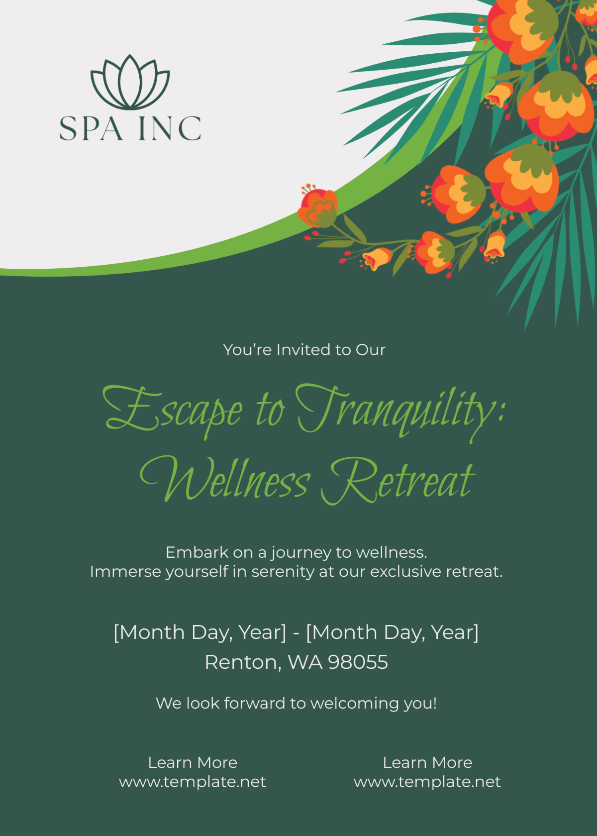 Spa Wellness Retreat Invitation
