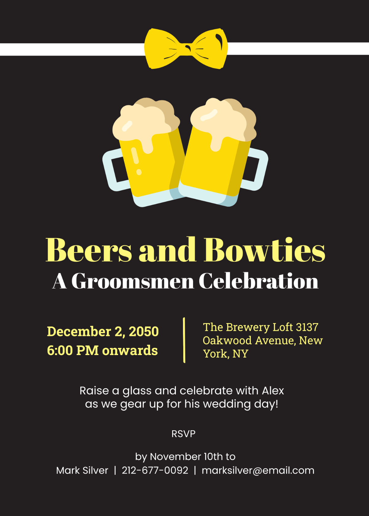 Beers and Bowties Groomsman Invitation