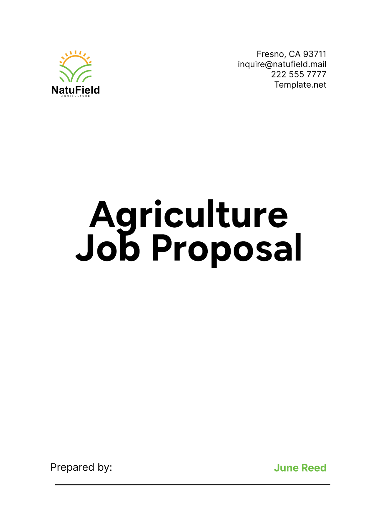 Agriculture Job Proposal Template - Edit Online & Download