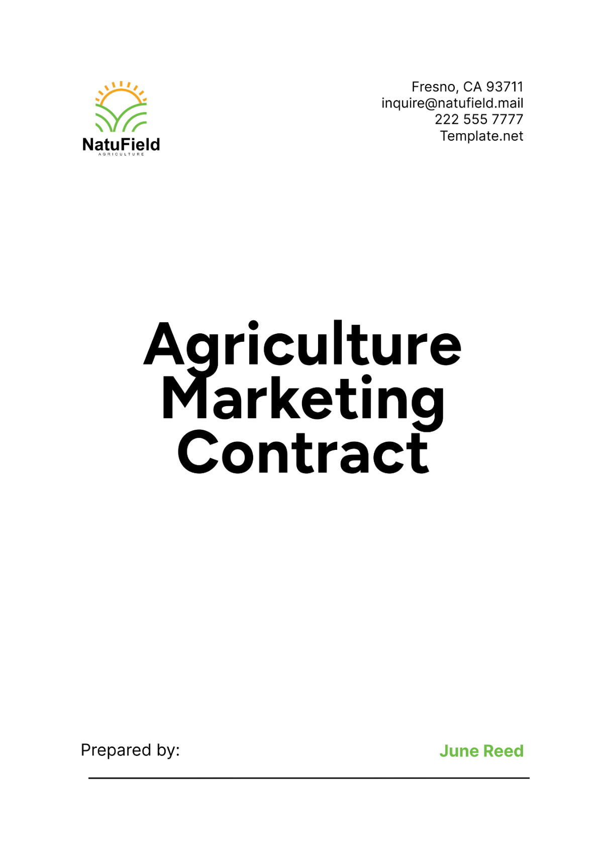 Agriculture Marketing Contract Template - Edit Online & Download