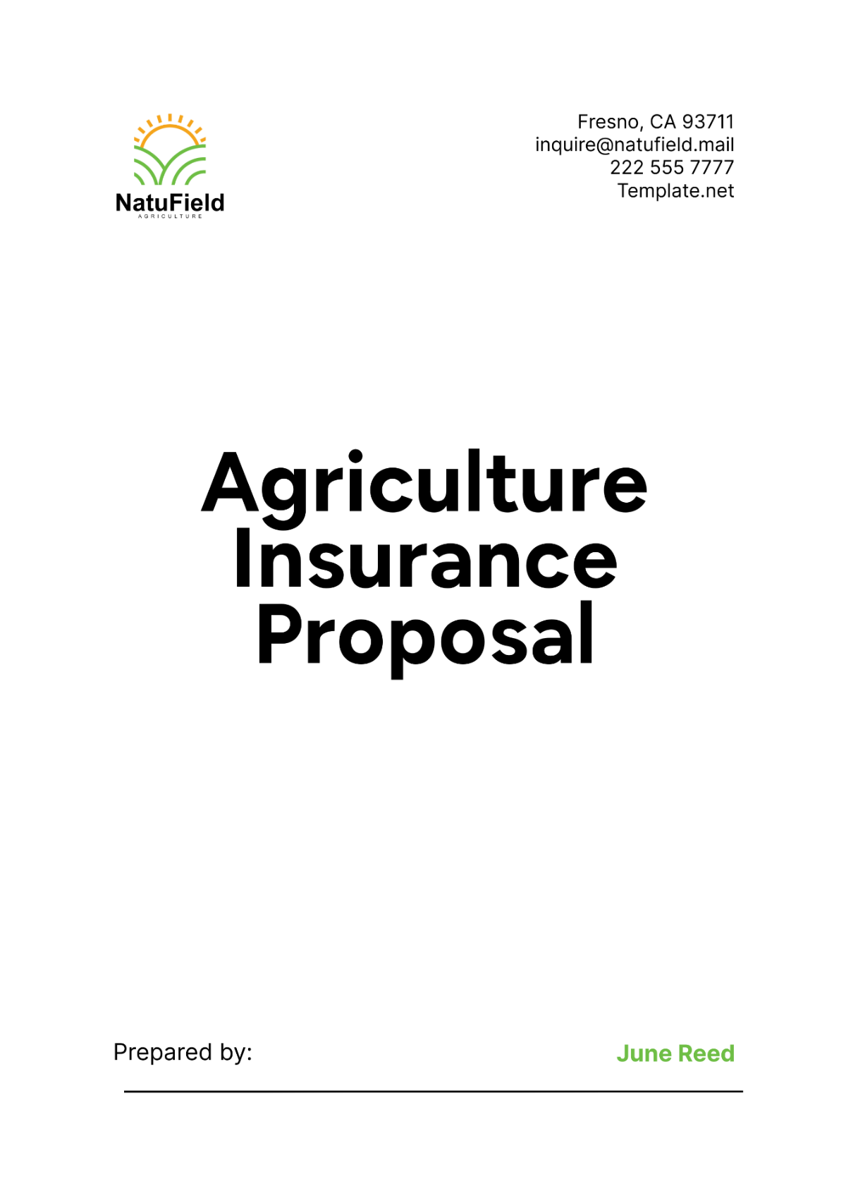 Agriculture Insurance Proposal Template - Edit Online & Download