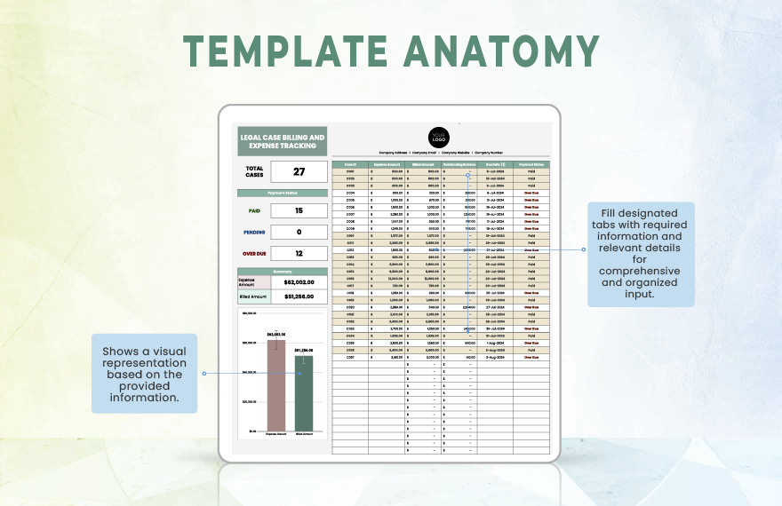 Legal Case Billing and Expense Tracking Template