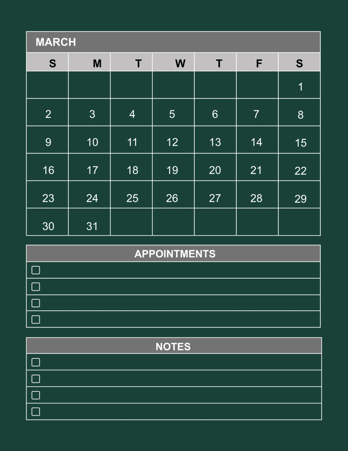 Free Spa Monthly Planner Template to Edit Online