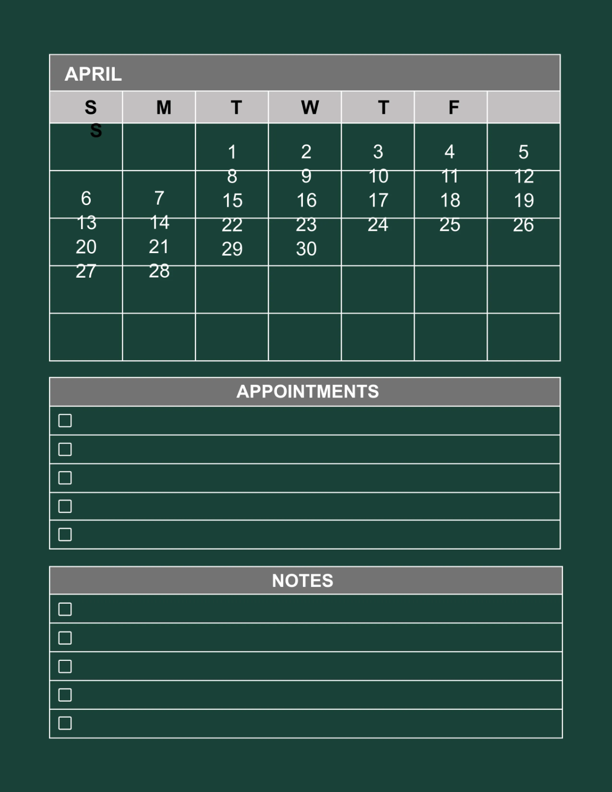 Free Spa Monthly Planner Template to Edit Online