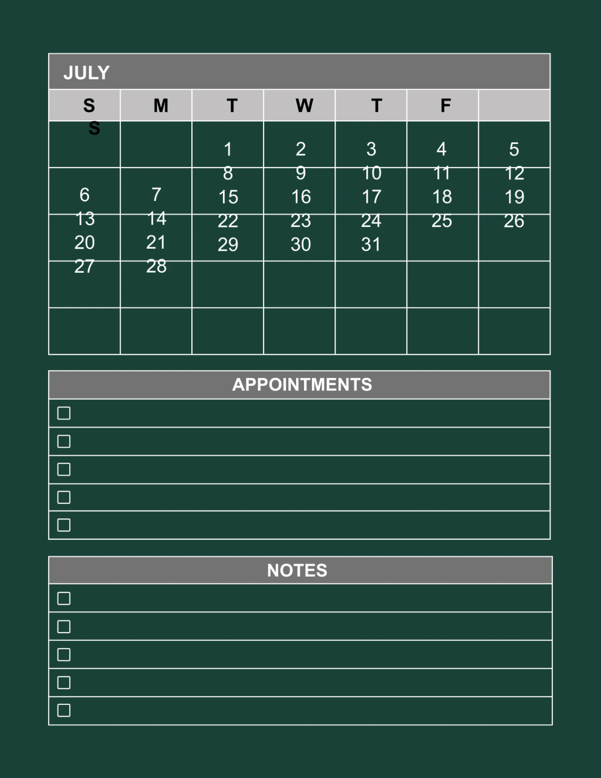 Free Spa Monthly Planner Template to Edit Online