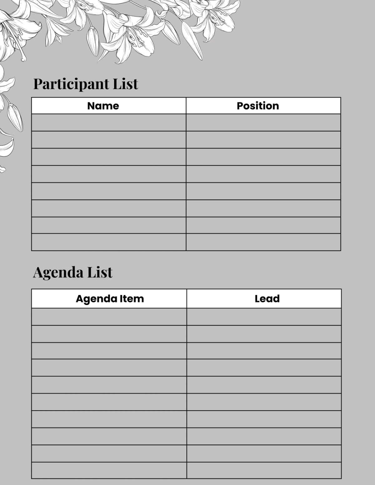Free Spa Meeting Planner Template to Edit Online