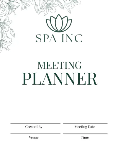 Free Spa Meeting Planner Template to Edit Online