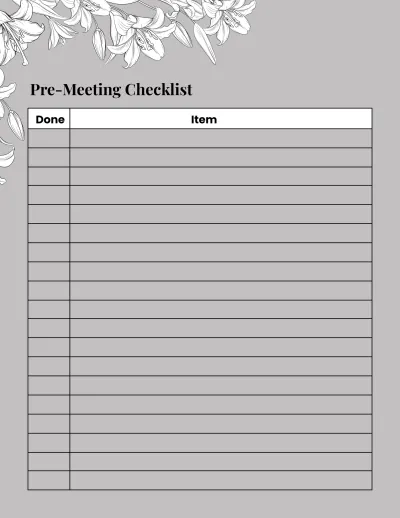 Free Spa Meeting Planner Template to Edit Online