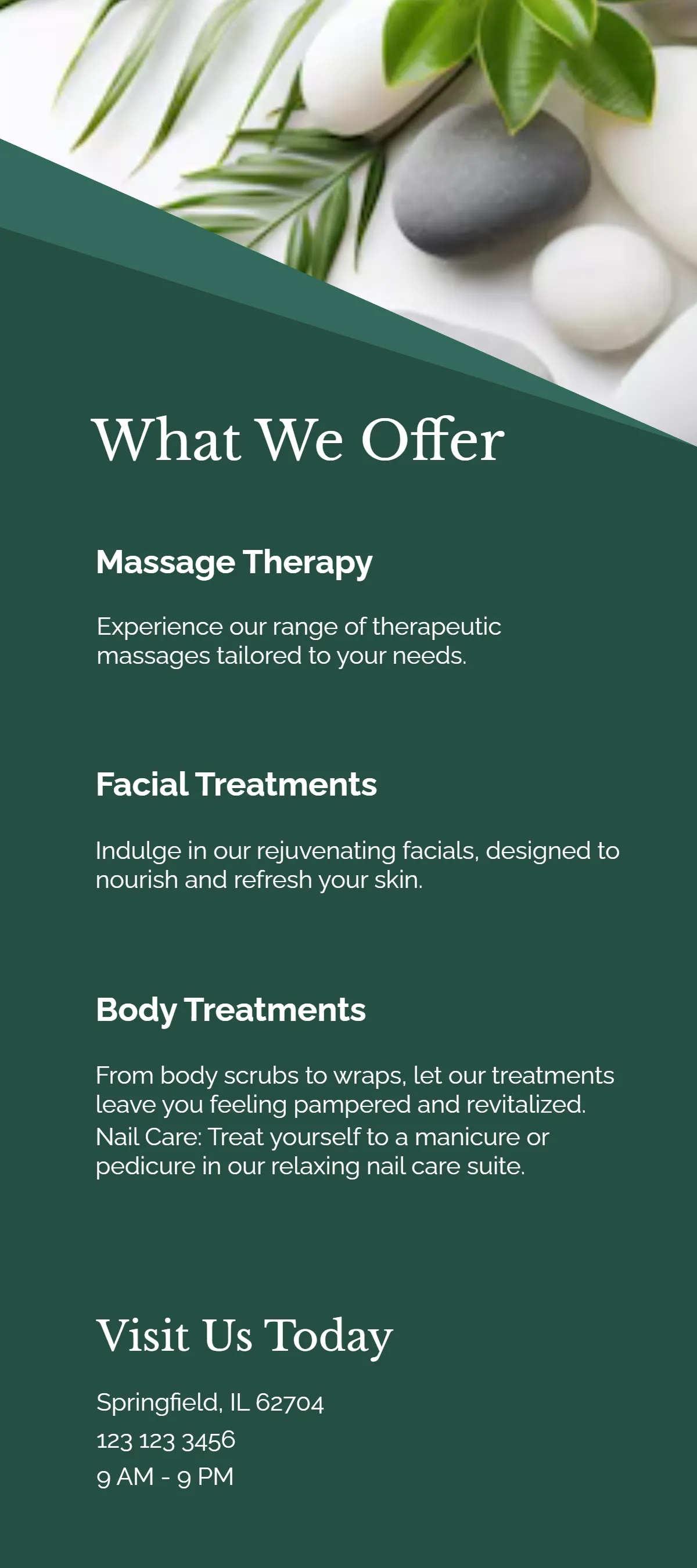 Free Spa Rackcard Template to Edit Online