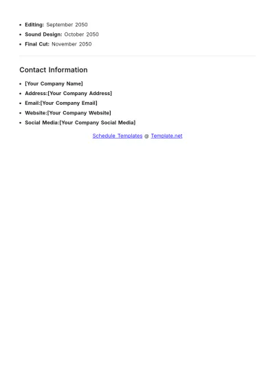 Free Documentary Shooting Schedule Template to Edit Online