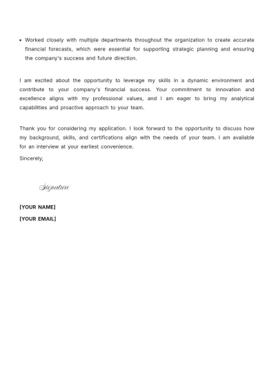 Free Intermediate Finance Analyst Cover Letter to Edit Online