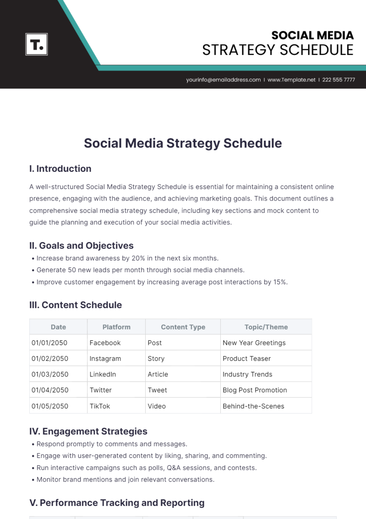 Social Media Strategy Schedule Template - Edit Online & Download