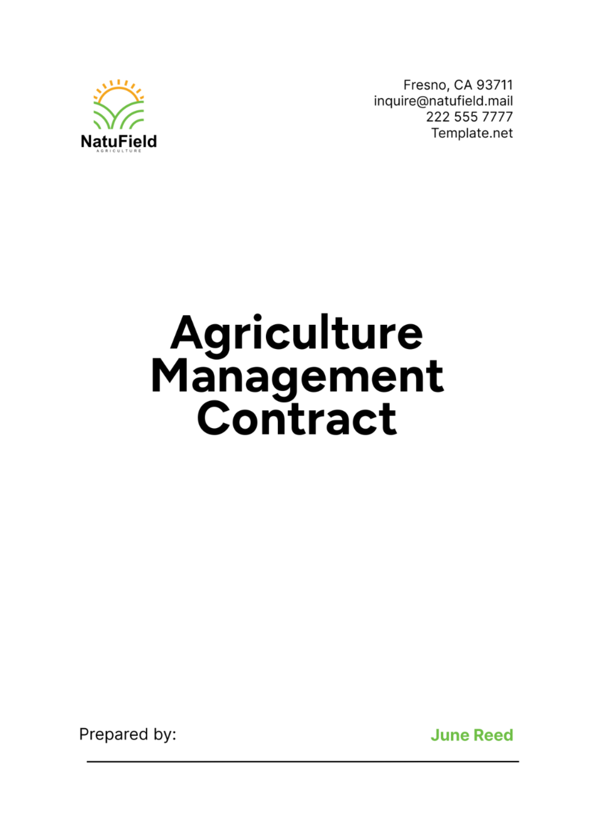 Agriculture Management Contract Template - Edit Online & Download