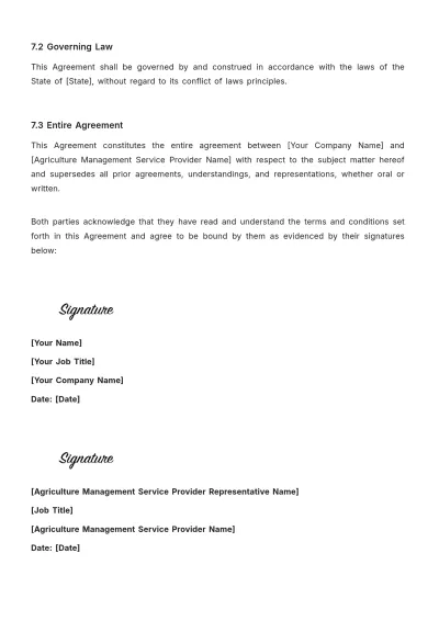Free Agriculture Management Contract Template to Edit Online