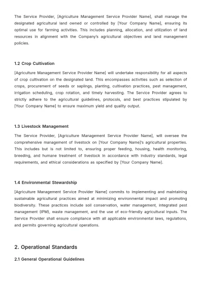 Free Agriculture Management Contract Template to Edit Online