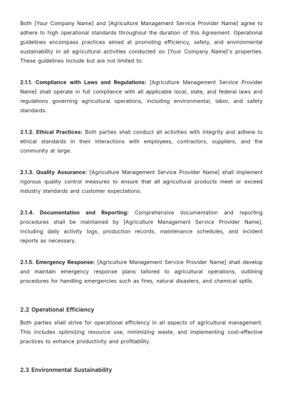 Free Agriculture Management Contract Template to Edit Online