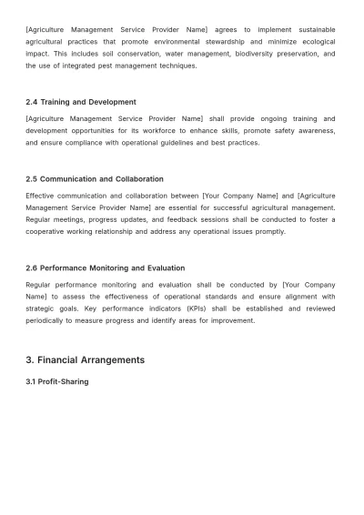 Free Agriculture Management Contract Template to Edit Online